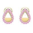 thumbnail image 2 of Dazzlingrock Collection Round Pink Sapphire Pear Shaped Screwback Stud Earrings for Women (Color Pink, Clarity Highly Included) in 18K Yellow Gold, 2 of 4