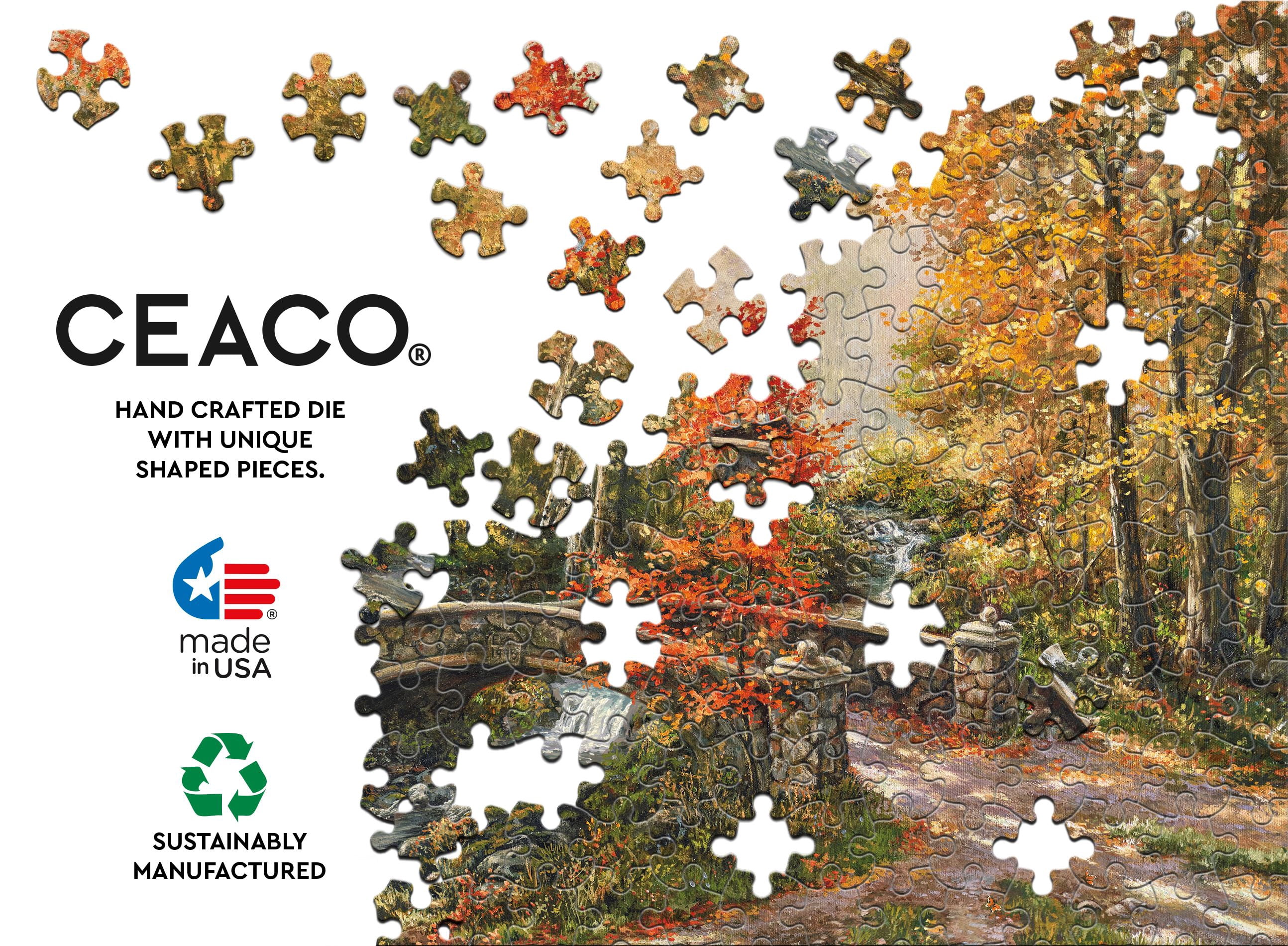 Ceaco Fall at Fox Creek Bridge 300 Piece Interlocking Jigsaw Puzzle