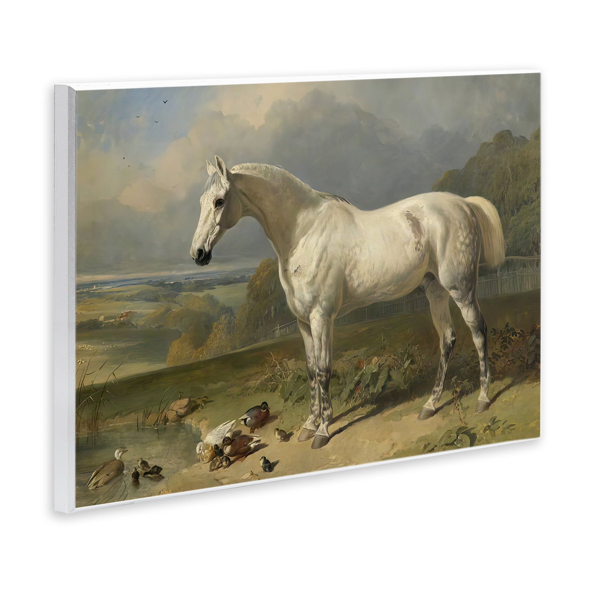 Stupell Industries Grey Horse And Ducks In Landscape Wall Plaque Art, design by Tina LeCour