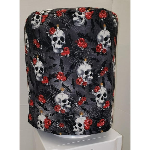 Skulls Webs & Roses Water Bottle Cover by Penny's Needful Things (5 Gallon Cover)(Down Spout)
