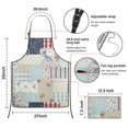 thumbnail image 3 of Pioneer Flower Floral Print Pattern Apron-Garden Aprons for Women with Pockets-Cotton Linen Waterproof Kitchen Cooking Gardening Aprons Adjustable for Kitchen,Cooking,BBQ and Salon 33x27 Inch, 3 of 5