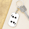 thumbnail image 6 of 4 of Spades Gambler Stainless Steel or 18k Gold Premium Swivel Dog Tag Keychain, 6 of 16
