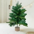 thumbnail image 1 of Danhjin Decorative Trees Tabletop Christmas Tree Mini Green Christmas Tree With Flocked Snow Frost and Wooden Stand for Porch Coffee Table Centrepiece Home Office Holiday Decoration, 1 of 6