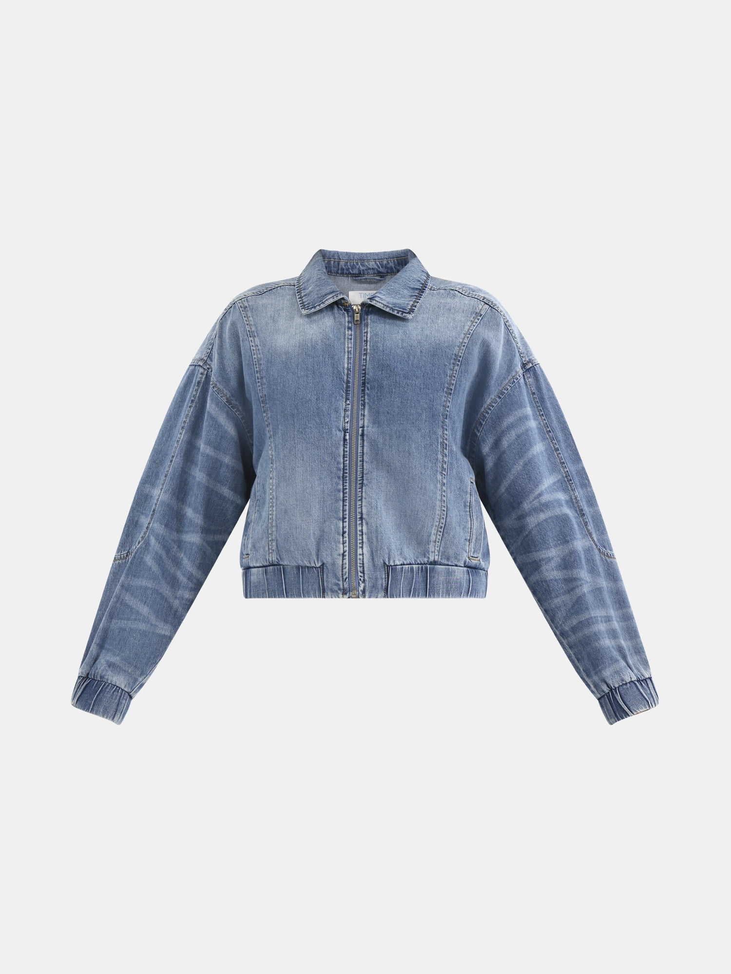 Time and Tru Women's Cotton Denim Bomber Jacket, Sizes XS-XXXL