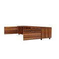 thumbnail image 7 of Modern TV Stand for TVs Up to 70 Inch Flat Screen, Wooden TV Console Table with 2 Side Storage Cabinet and Open Shelves, Entertainment Center for Living Room, Bedroom, Walnut, 7 of 7