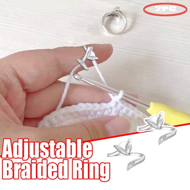 WHEANG Clearance Adjustable Knitting Loop Crochet Loop Knitting Accessories Knitting Ring 2PC