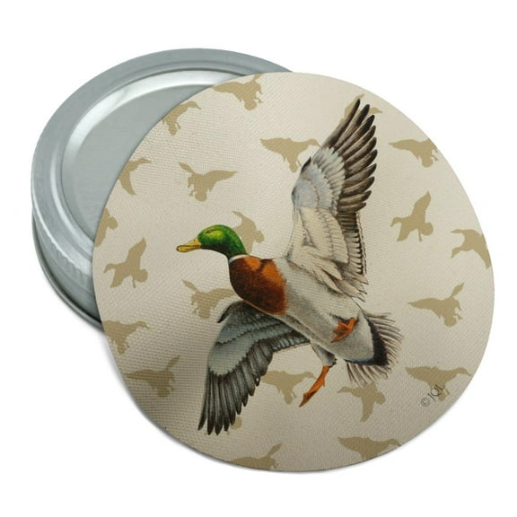Mallard Duck in Flight Round Rubber Non-Slip Jar Gripper Lid Opener