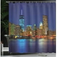 thumbnail image 4 of Ambesonne Urban Shower Curtain, Manhattan Sunset Skyline, 69"Wx75"L, Multicolor, 4 of 5