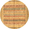 thumbnail image 1 of Ahgly Company Indoor Round Abstract Brown Modern Area Rugs, 7' Round, 1 of 4