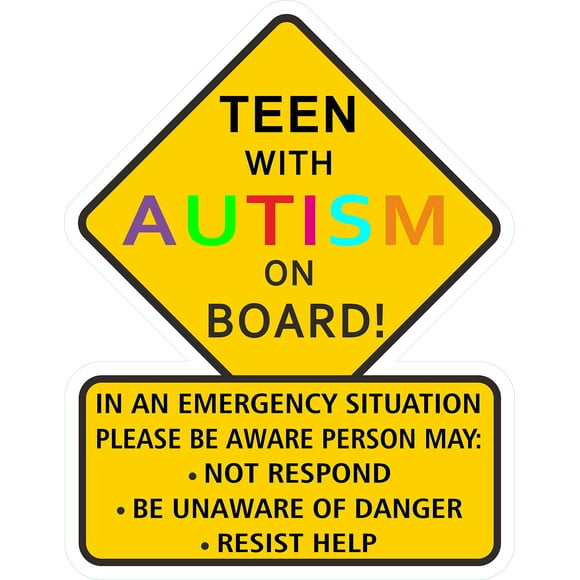 1 pcs Teen with Autism Awareness - 5 inches - car Truck Decal Sticker Alert Responders