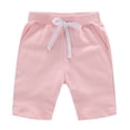 thumbnail image 3 of LEKWK Boys Cotton Workout Shorts Elastic Waist Drawstring Casual Bottoms Loose Fit Comfy Athletic Shorts with Pockets Summer Running Gym Outfits 0-12Y, 3 of 5