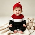 thumbnail image 7 of larppty Newborn Baby Boy Clothes Fall Winter Cute Infant Outfits Long Sleeve Romper Hat Bodysuit Jumpsuits, 7 of 7
