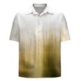 thumbnail image 5 of Mens Shirts Plus Size Short Sleeve Turndown Collar Button Printed Casual Loose Blouse Yellow XXXL, 5 of 5
