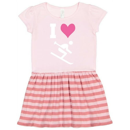 

Inktastic I Love Skiing Cute Sports Gift Toddler Girl Dress