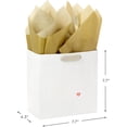 thumbnail image 3 of Signature Studio 7" Medium Gift Bag with Tissue Paper (Embossed Hearts, White, Pink, Gold) for Valentine's Day, Birthdays, Mother's Baby Showers, Bridal Showers, 3 of 4