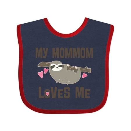 

Inktastic MomMom Grandma Loves Me Sloth Gift Baby Girl Bib