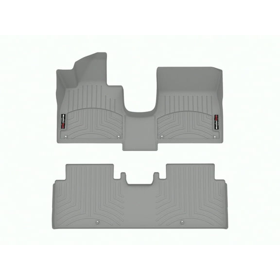 WeatherTech Custom Fit FloorLiners compatible with 2023-2025 Genesis GV60 - 1st Row Over-The-Hump & 2nd Row, Grey