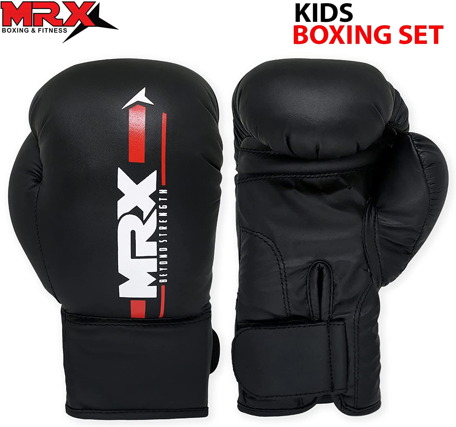MRX Kids Boxing Training Set of Gloves for Kids 6 oz Boys Girls sparring Punching Bag Youth Junior