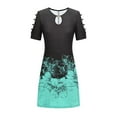 thumbnail image 3 of Pntutb Women's Casual Slimming Draw Back Printed Short Sleeve Cold Shoulder Dress, 3 of 6