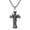 Silver, variant on Stainless Steel Archangel Michael Cross Necklace for Men Women, Religious Angel Pendant Necklace, Gold Silver Black Tone Christian Faith Jewelry Gift for Daily Wear