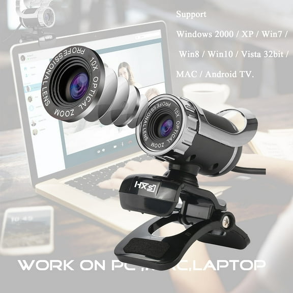 Viflosae Webcam 480P HD Video Web Camera with Microphone USB Plug and Play For PC Electronics Gadgets