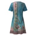 thumbnail image 5 of Puliio Summer Dresses for Women Short Sleeve V Neck Floral Print Mini Casual Boho Beach Sundress, 5 of 5