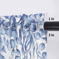 thumbnail image 5 of Eucalyptus Leaves Valance Curtains for Kitchen/Living Room/Bathroom/Bedroom Window, Rod Pocket Small Topper Half Short Window Curtains Voile Sheer Scarf, Navy Blue Summer Botanical Weeping 42"x18", 5 of 8