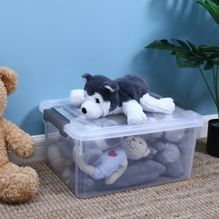 Citylife 17 QT Clear Plastic Storage Bins, Stackable with Lids