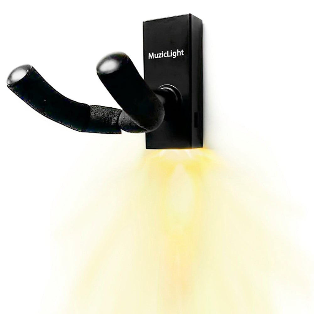 Muziclight Multicolor LED Ukulele Wall Mount - 5 Vibrant Colors, 200 Hours Extended Battery Life ukulele wall mount hanger.