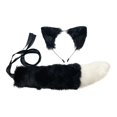 thumbnail image 1 of Jumpingount 2xPlush Faux Cat Ears and Tail Set Disfraz de Halloween Disfraz de Cosplay Disfraces de disfraces Negro, 1 of 1