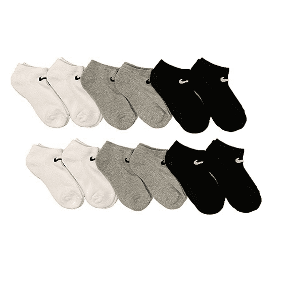 Nike Toddler/Little Kids 6-Pack Cushioned No Show Socks - Shoe Size 7C-10C (C-Child)