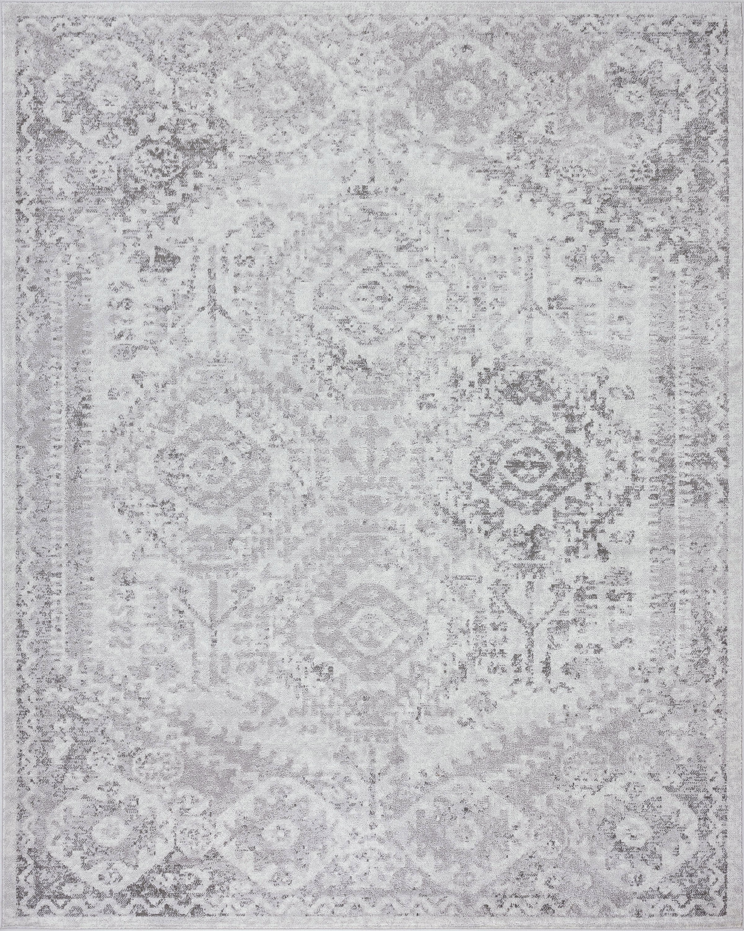 Bliss Rugs Vintage Traditional Geometric Area Rug, Indoor Rugs for Living Room, Dining Room, Bedroom | White, 8' x 10' (7'10''x10'2'')