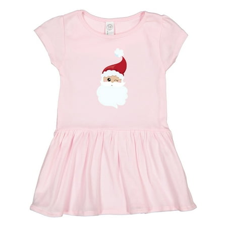 

Inktastic Santa Claus Santa Hat Winking Santa Christmas Gift Toddler Girl Dress