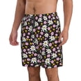 thumbnail image 2 of KLL Daisies Flowers Men's Casual Summer Beach Shorts Hawaiian Shorts with Pockets-Medium, 2 of 5