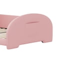 thumbnail image 6 of Twin Size Bed Frame,Upholstered Princess Bed Frame with Rabbit-Shape Headboard and Footboard,for,,Girls,79.5"x41.5"x51.2",Pink, 6 of 8