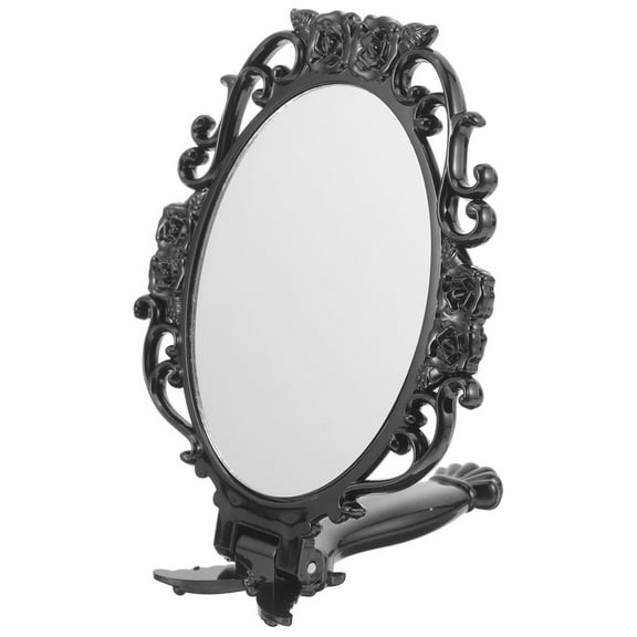 FUEENIRVA Rose Flower Design Folding Handheld Makeup Mirror For Women Vintage Style Portable Reflection For Home Travel