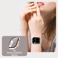 thumbnail image 4 of [2 Pack] Compatible with Apple Watch Screen Protector 40mm Case Hard PC Built-In Tempered Glass Film Anti-Scratch Water-Resistant Bumper Cover for Apple Watch Series SE/6/5/4 (Rose Gold/White), 4 of 5