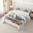 thumbnail image 3 of Erosebridal Watercolor Camper Twin Quilt Set for Boys Men, Pine Tree Wooden Plank Twin Coverlet Set, Gray Green, 2pcs, 3 of 7