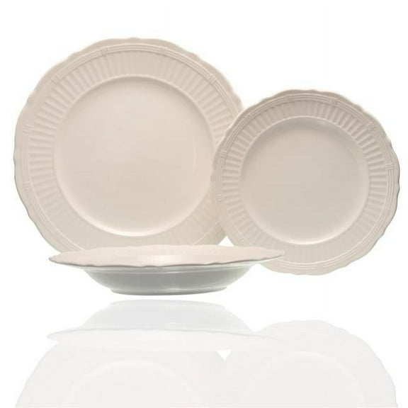 Tuscan Villa Dinner Set, Creamy White - 18 Piece