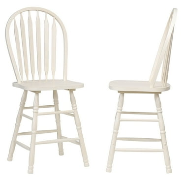 Andrews 45 in. Distressed Antique White High Back Bar Stool (Set of 2)