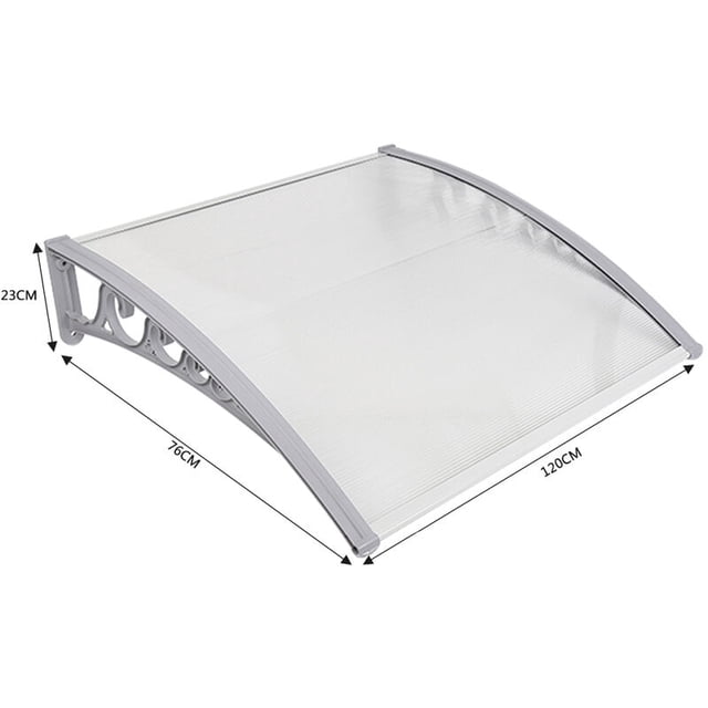 Marquesina para Puertas Ventanas Toldo Refugio de Nieve, Porche Delantero, Sombra Exterior, Techo, hecho en Cubierta de Policarbonato (76x120cm, Gris-Blanco) esquí esquí Gafas de esquí
