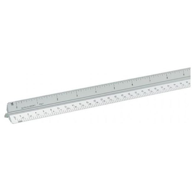 Alvin 30cm Aluminum Metric Triangular Scale