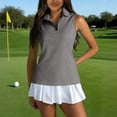 thumbnail image 2 of Nestiefly Womens Sleeveless Golf Shirts - Quarter Zip UPF 50+ Collared Polo Shirts, Quick Dry Zip Up Tennis Sports Active Tee Gray M, 2 of 7