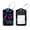 multicolored 5, variant on 2 Pack Leather Luggage Tag with Stainless Steel Loop, Guitars Color Pattern Baggage Handbag Travel Suitcase Tags with Name ID Card Perfect to Quickly Spot Luggage Suitcase