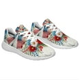thumbnail image 6 of Patriotic Floral Shoes 4th Of July Print Sneakers Lightweight Comfortable Running Shoes for Men Women White Size 9.5, 6 of 7