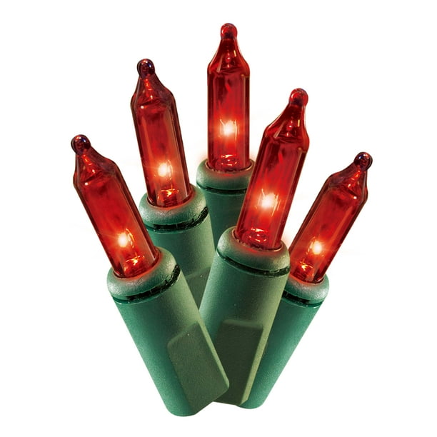 100 Ct Holiday Time Christmas Red Light String - Walmart.com