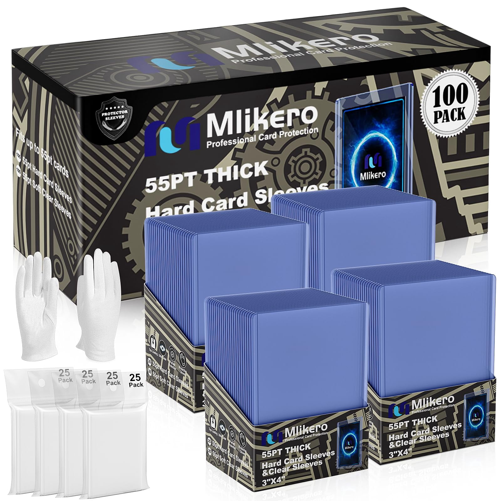 Fundas para tarjetas Mlikero, 55 puntos, plástico duro, transparente y ...