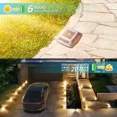 thumbnail image 3 of 2 Pack Solar Driveway Lights Outdoor, IP68 Waterproof Solar Powered Driveway Marker Deck Dock Lights for Steps Pathway Walkway Sidewalk Garden Yard Stair, Warm White, 3 of 6