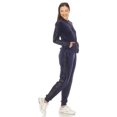 thumbnail image 2 of White Mark Women's 2-Piece Velour Tracksuit Set with Faux Leather Stripe, 2 of 6