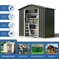 thumbnail image 5 of Walsunny 6X4 FT Outdoor Storage Shed,Waterproof Metal Garden Sheds with Lockable Double Door Weather Resistant Steel Tool Storage House Shed Grey, 5 of 7